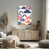 Whimsical Sky Scene Colorful Clouds Abstract Artistic Poster PosterGoat
