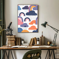 Whimsical Sky Scene Colorful Clouds Abstract Artistic Poster PosterGoat