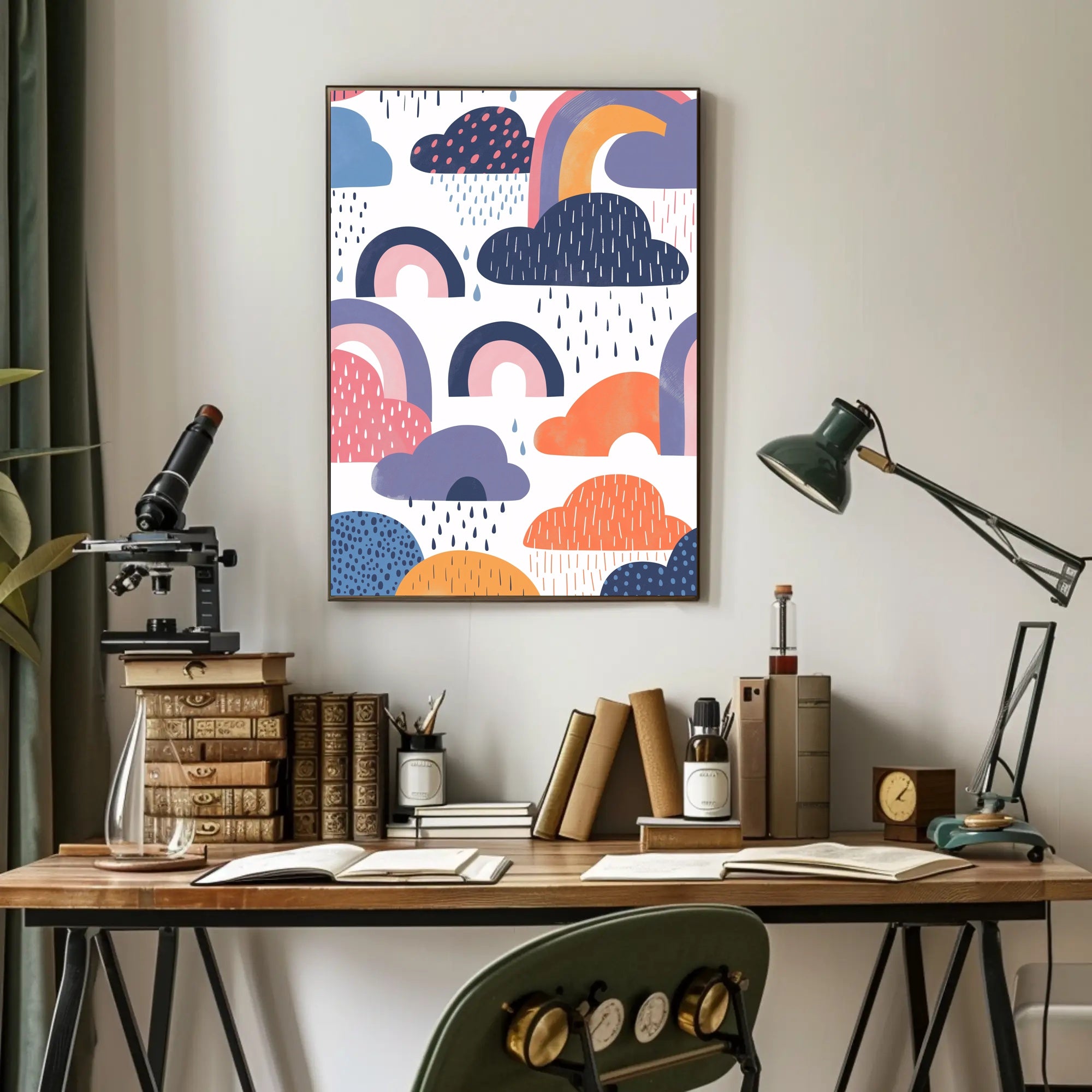 Whimsical Sky Scene Colorful Clouds Abstract Artistic Poster PosterGoat