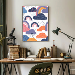 Whimsical Sky Scene Colorful Clouds Abstract Artistic Poster PosterGoat