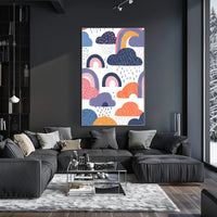 Whimsical Sky Scene Colorful Clouds Abstract Artistic Poster PosterGoat