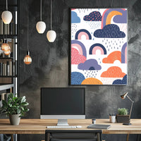 Whimsical Sky Scene Colorful Clouds Abstract Artistic Poster PosterGoat