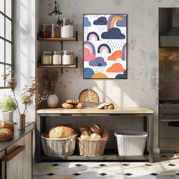 Whimsical Sky Scene Colorful Clouds Abstract Artistic Poster PosterGoat