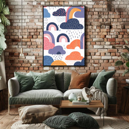 Whimsical Sky Scene Colorful Clouds Abstract Artistic Poster PosterGoat
