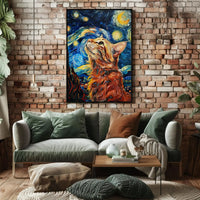Whimsical Tabby in Starry Night Artistic Animal Poster PosterGoat