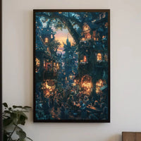 Whimsical Village Fantasy: Artistic, Pop Culture Poster PosterGoat