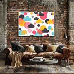 Whimsical Weather Abstract Art: Playful and Vibrant Poster PosterGoat