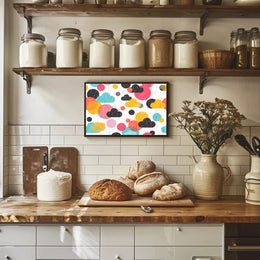 Whimsical Weather Abstract Art: Playful and Vibrant Poster PosterGoat