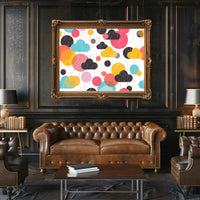 Whimsical Weather Abstract Art: Playful and Vibrant Poster PosterGoat