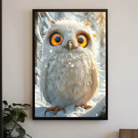 Whimsical Winter Owl Art Print Animal Poster PosterGoat