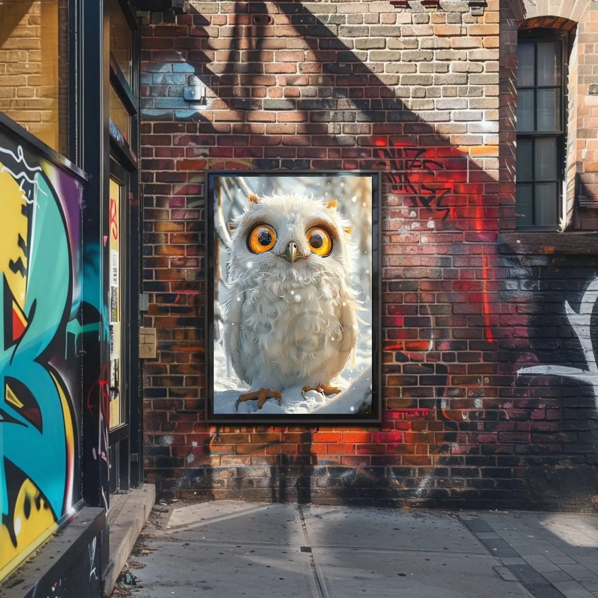 Whimsical Winter Owl Art Print Animal Poster PosterGoat