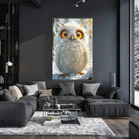 Whimsical Winter Owl Art Print Animal Poster PosterGoat