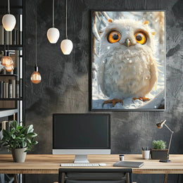 Whimsical Winter Owl Art Print Animal Poster PosterGoat