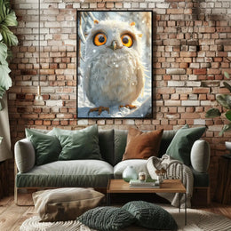Whimsical Winter Owl Art Print Animal Poster PosterGoat