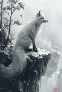 White Fox Elegance: Mystical Animal Poster PosterGoat