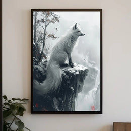 White Fox Elegance: Mystical Animal Poster PosterGoat