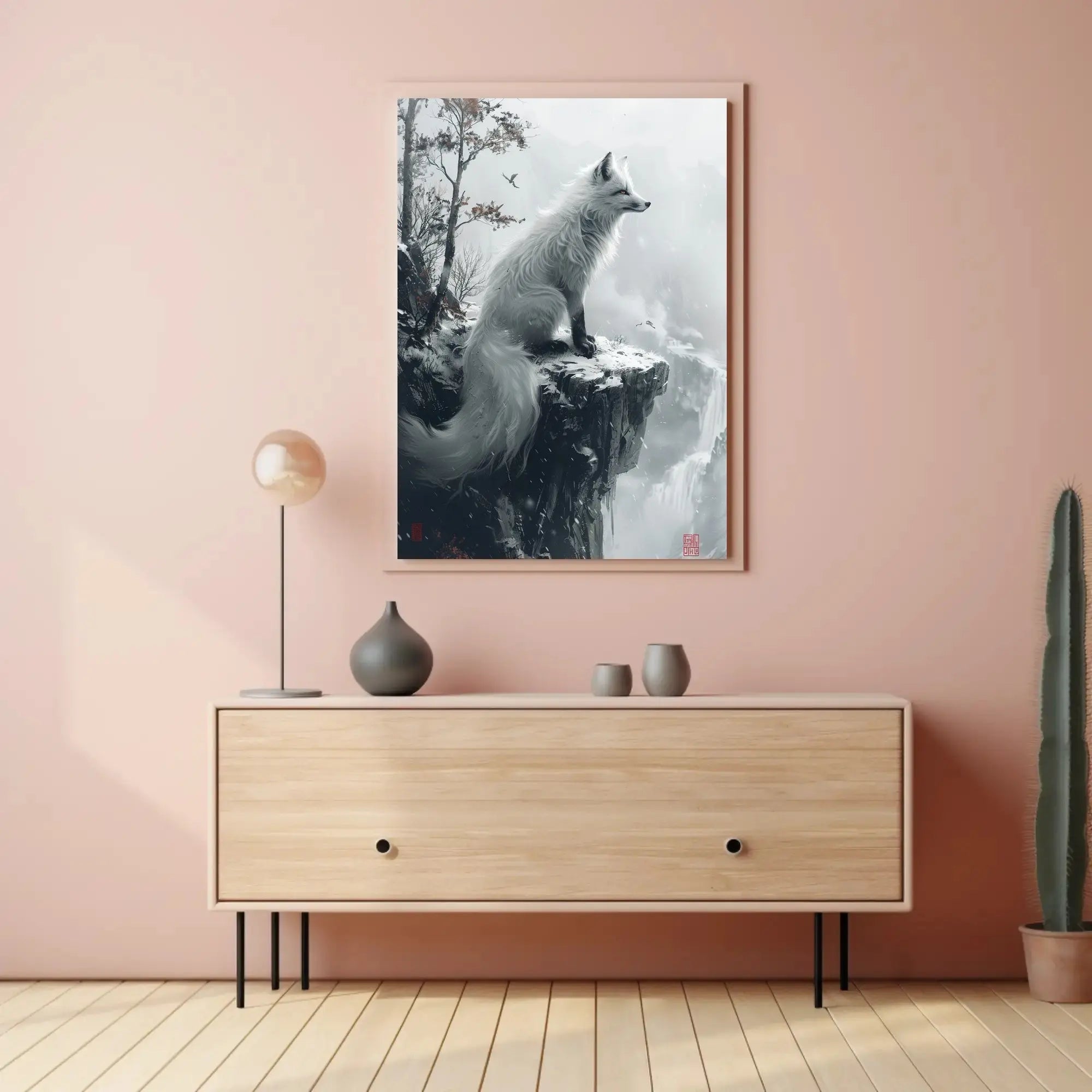 White Fox Elegance: Mystical Animal Poster PosterGoat