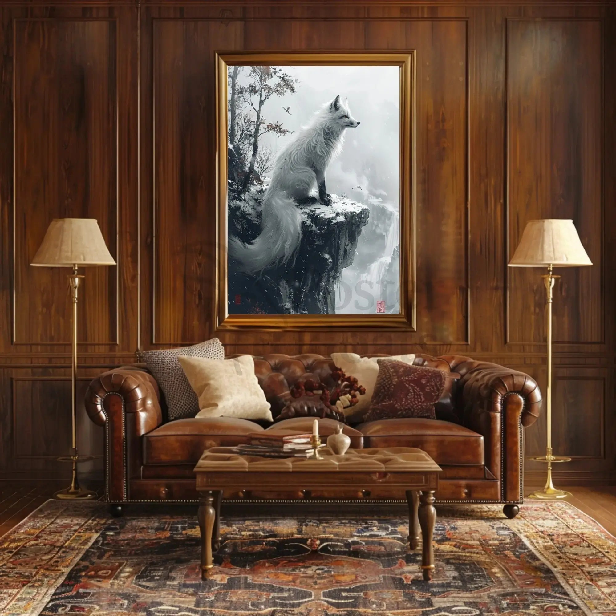 White Fox Elegance: Mystical Animal Poster PosterGoat