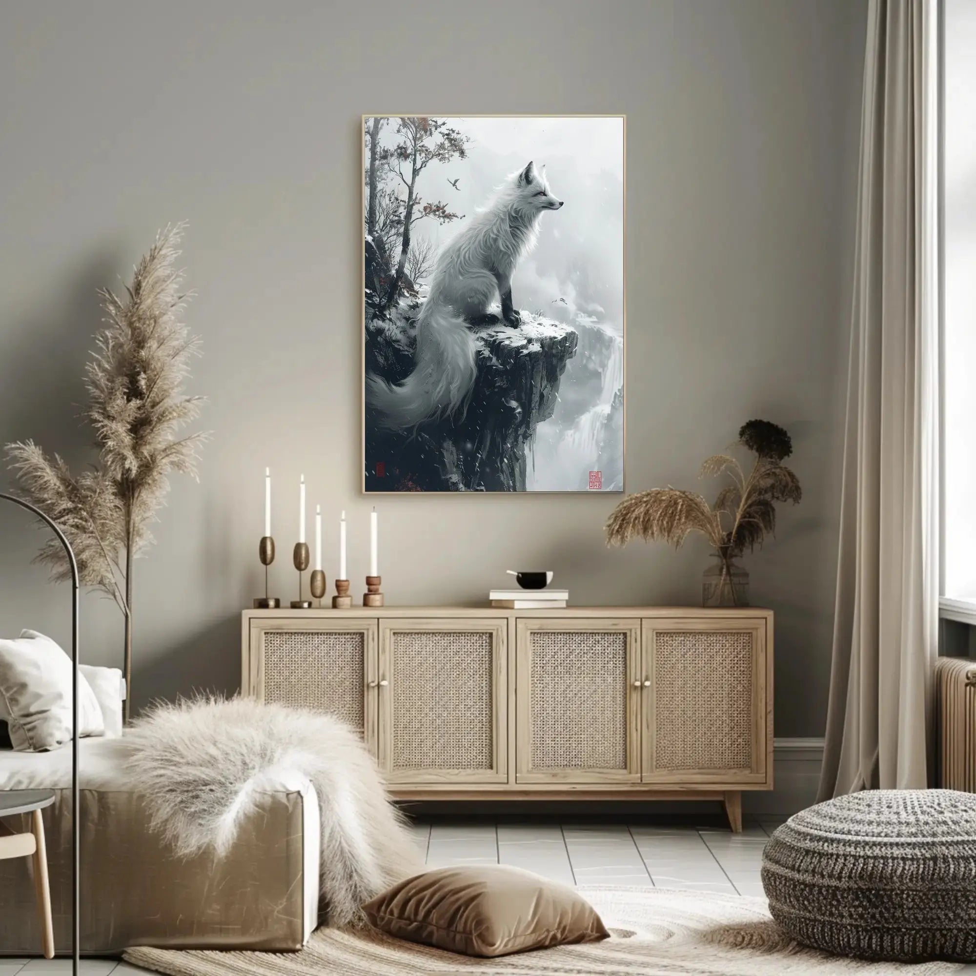 White Fox Elegance: Mystical Animal Poster PosterGoat