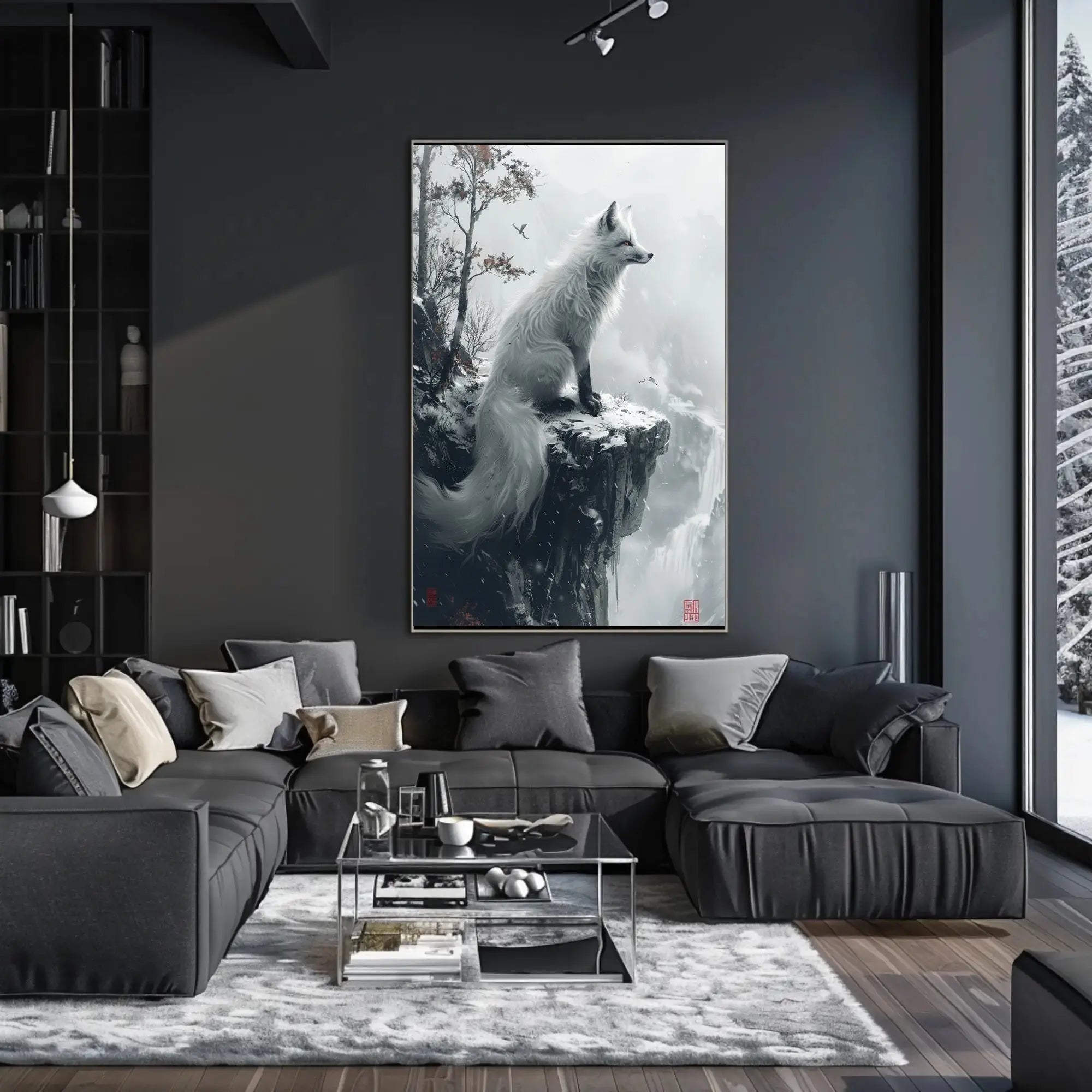 White Fox Elegance: Mystical Animal Poster PosterGoat