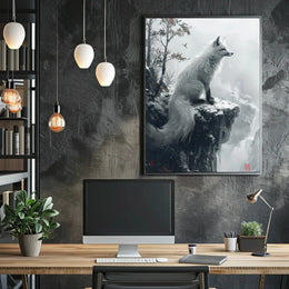 White Fox Elegance: Mystical Animal Poster PosterGoat