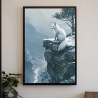 White Fox Winter Serenity Japanese Art Animal Poster PosterGoat