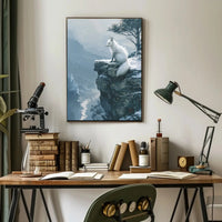 White Fox Winter Serenity Japanese Art Animal Poster PosterGoat