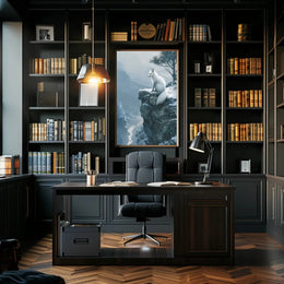 White Fox Winter Serenity Japanese Art Animal Poster PosterGoat