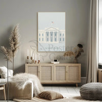White House Landmark Illustration Historical or Presidential Poster PosterGoat