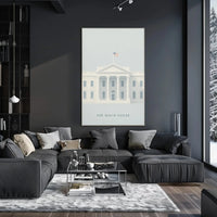 White House Landmark Illustration Historical or Presidential Poster PosterGoat