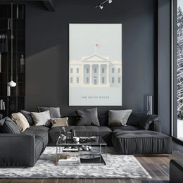 White House Landmark Illustration Historical or Presidential Poster PosterGoat