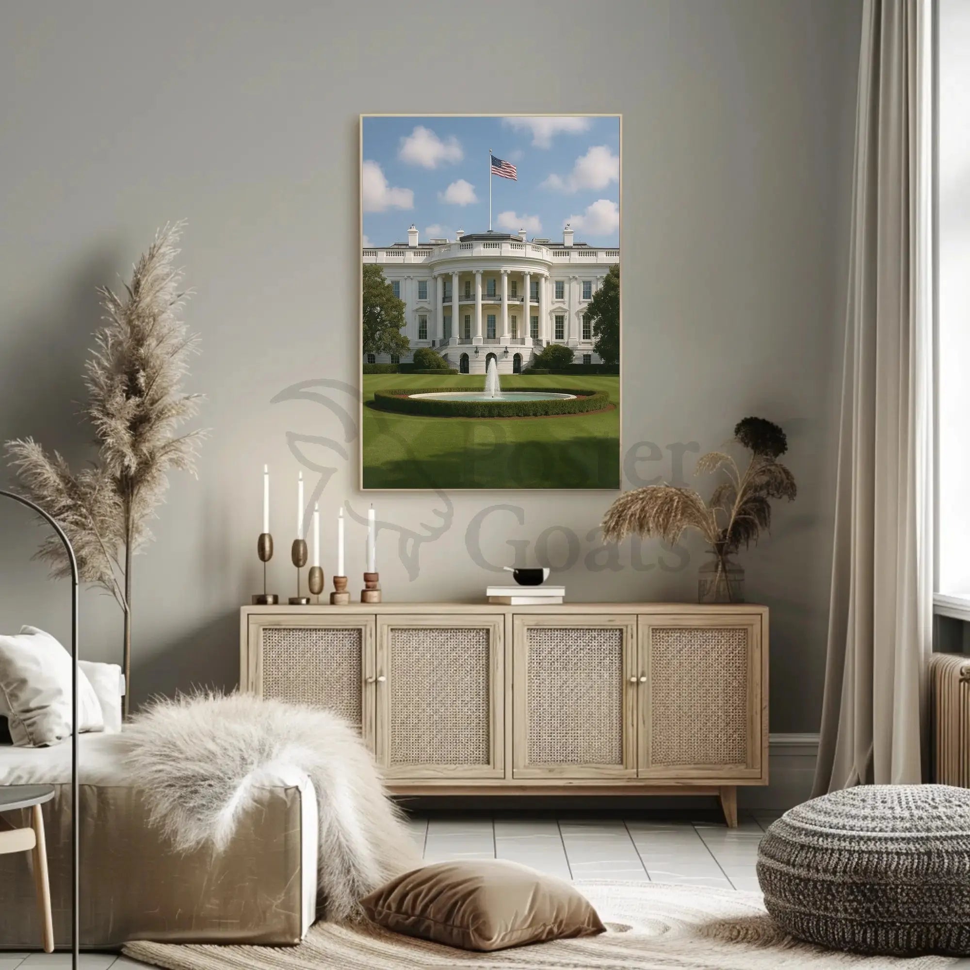 White House Neoclassical Architecture Historical or Presidential Poster PosterGoat