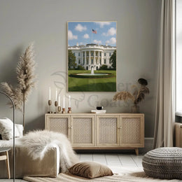 White House Neoclassical Architecture Historical or Presidential Poster PosterGoat