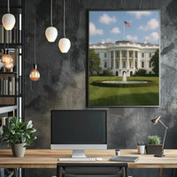 White House Neoclassical Architecture Historical or Presidential Poster PosterGoat