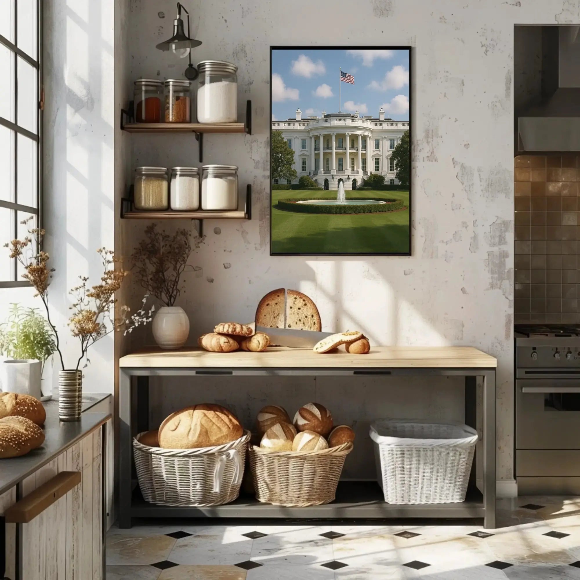 White House Neoclassical Architecture Historical or Presidential Poster PosterGoat