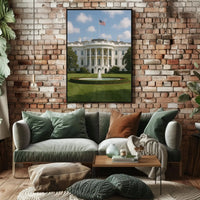 White House Neoclassical Architecture Historical or Presidential Poster PosterGoat