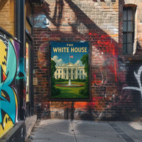 White House Patriotic Vintage Travel Poster PosterGoat