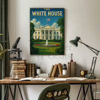 White House Patriotic Vintage Travel Poster PosterGoat