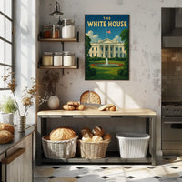 White House Patriotic Vintage Travel Poster PosterGoat