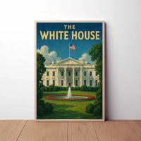 White House Patriotic Vintage Travel Poster PosterGoat