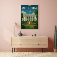 White House Patriotic Vintage Travel Poster PosterGoat