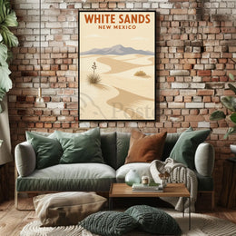 White Sands Minimalist National Park Poster PosterGoat