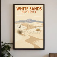 White Sands Minimalist National Park Poster PosterGoat