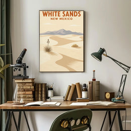 White Sands Minimalist National Park Poster PosterGoat
