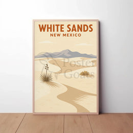 White Sands Minimalist National Park Poster PosterGoat