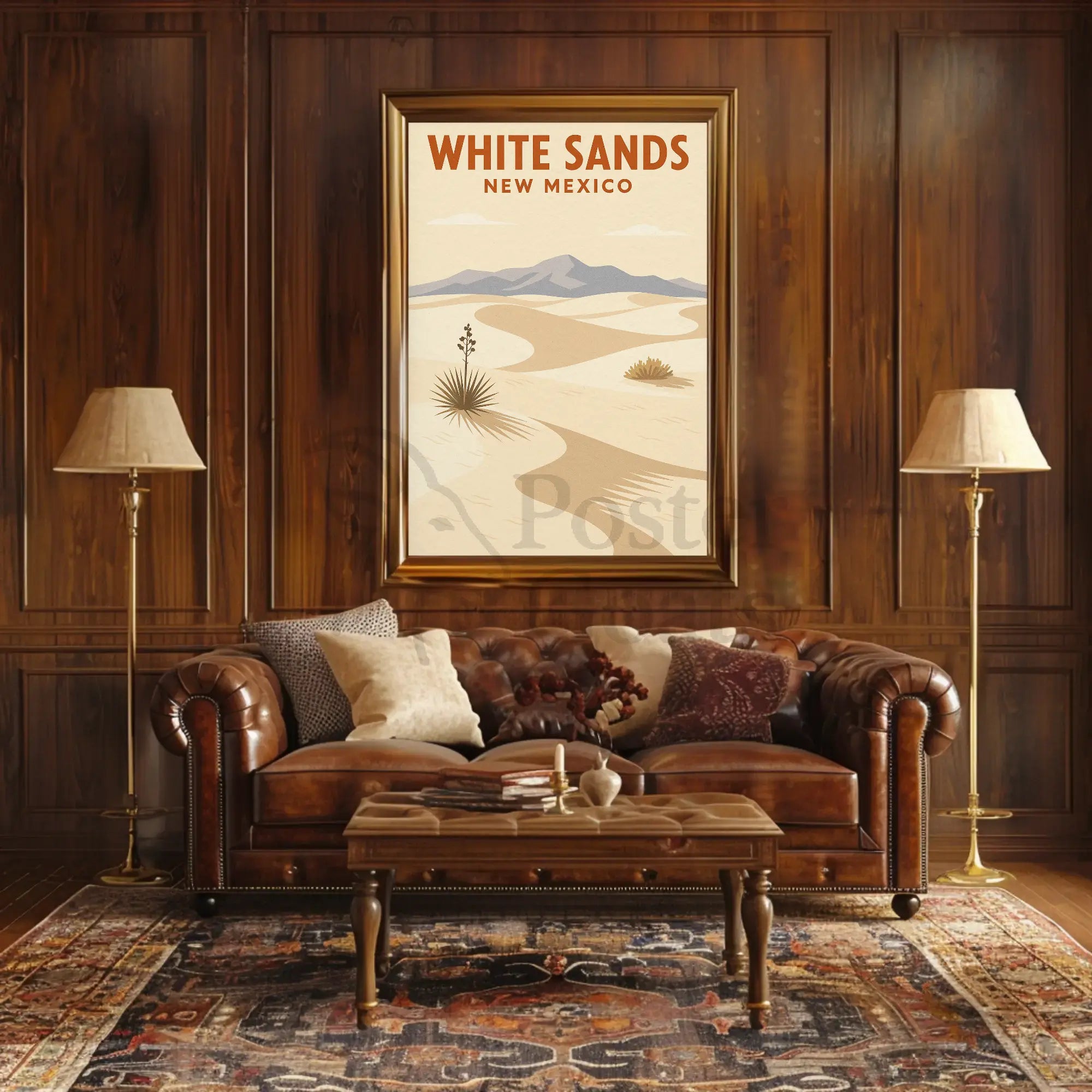 White Sands Minimalist National Park Poster PosterGoat