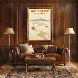 White Sands Minimalist National Park Poster PosterGoat