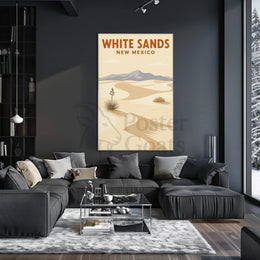 White Sands Minimalist National Park Poster PosterGoat