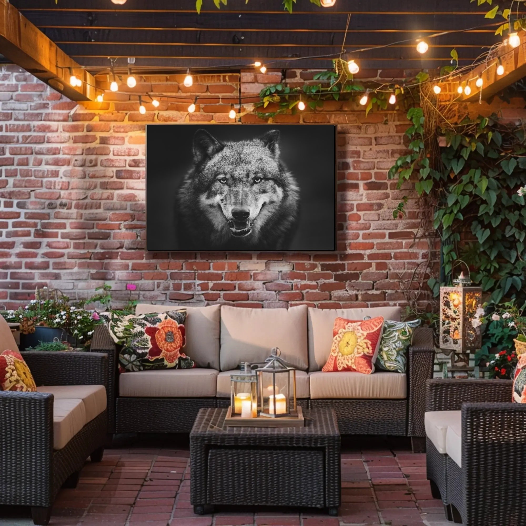 Wild Wolf Portrait in Majestic Animal Poster PosterGoat