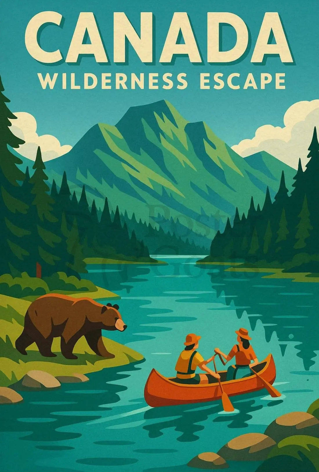 Wilderness Adventure in Canada Travel Poster PosterGoat